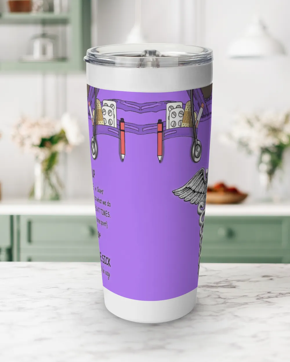 Personalized Custom Nurse Purple Tumbler