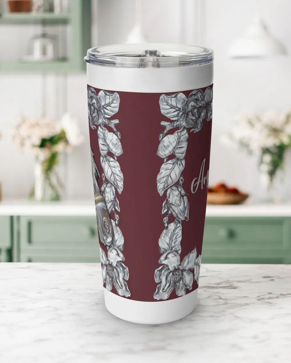 Personalized Custom Horse Silver Style Tumbler