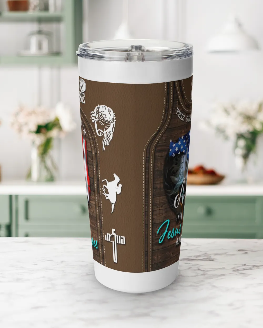 Personalized Custom Horse This Girl Jesus Tumbler