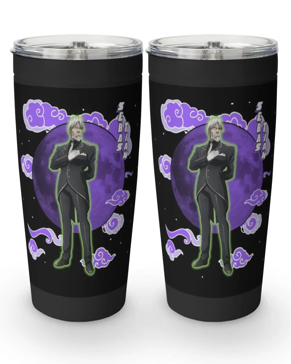 Overlord Anime Tumbler – Custom Travel Cup for Sebas Tian Fans Viking Tumbler (20oz) black 20oz