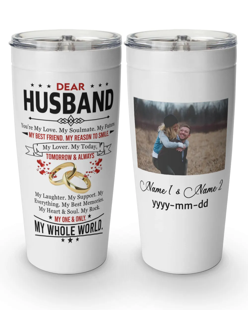Personalized Husband Tumbler You’re My Love. My Soulmate. My Future