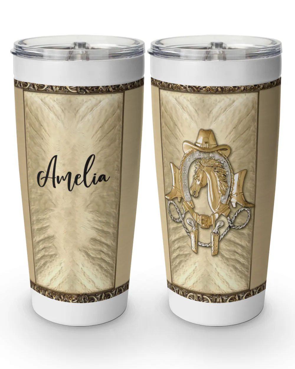 Personalized Custom Horse Bronze Tumbler