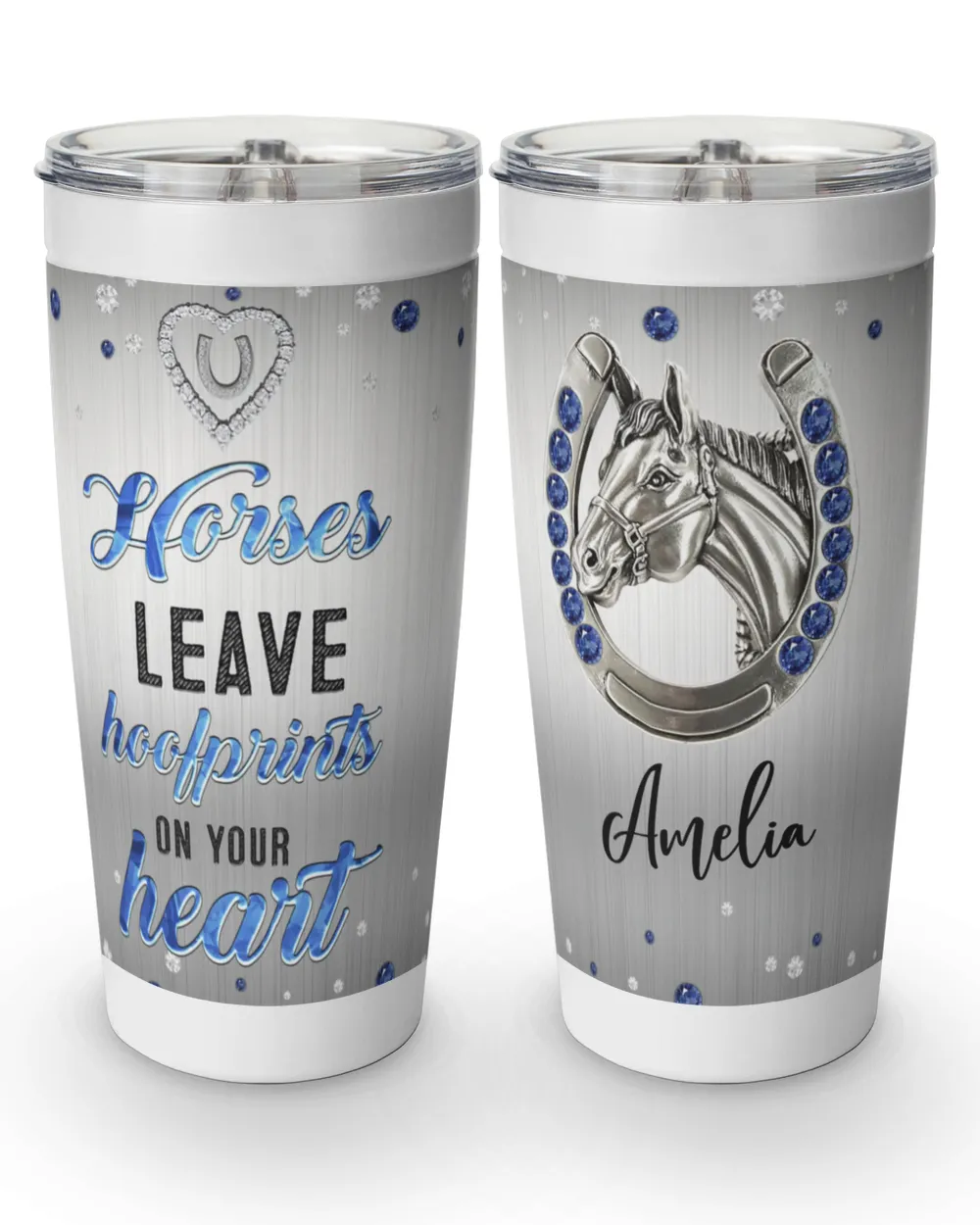 Personalized Custom Horse Jewelry Style Love Tumbler