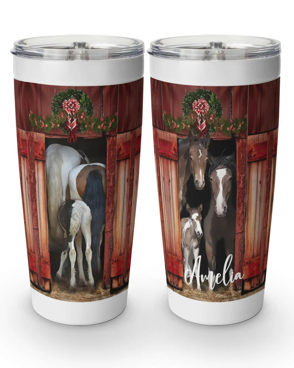 Personalized Custom Horse Love Kiss Tumbler