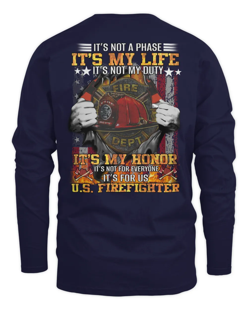 It's not a phase it's my life-M149 Back Men's Long Sleeved T-Shirt navy s