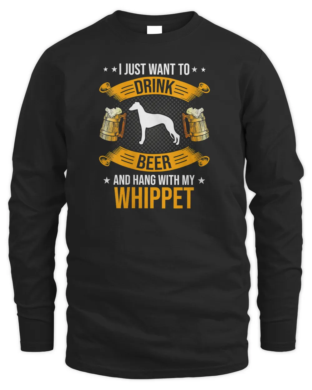Womens Drink Beer And Hang With My Whippet Dog Lover V-Neck T-Shirt