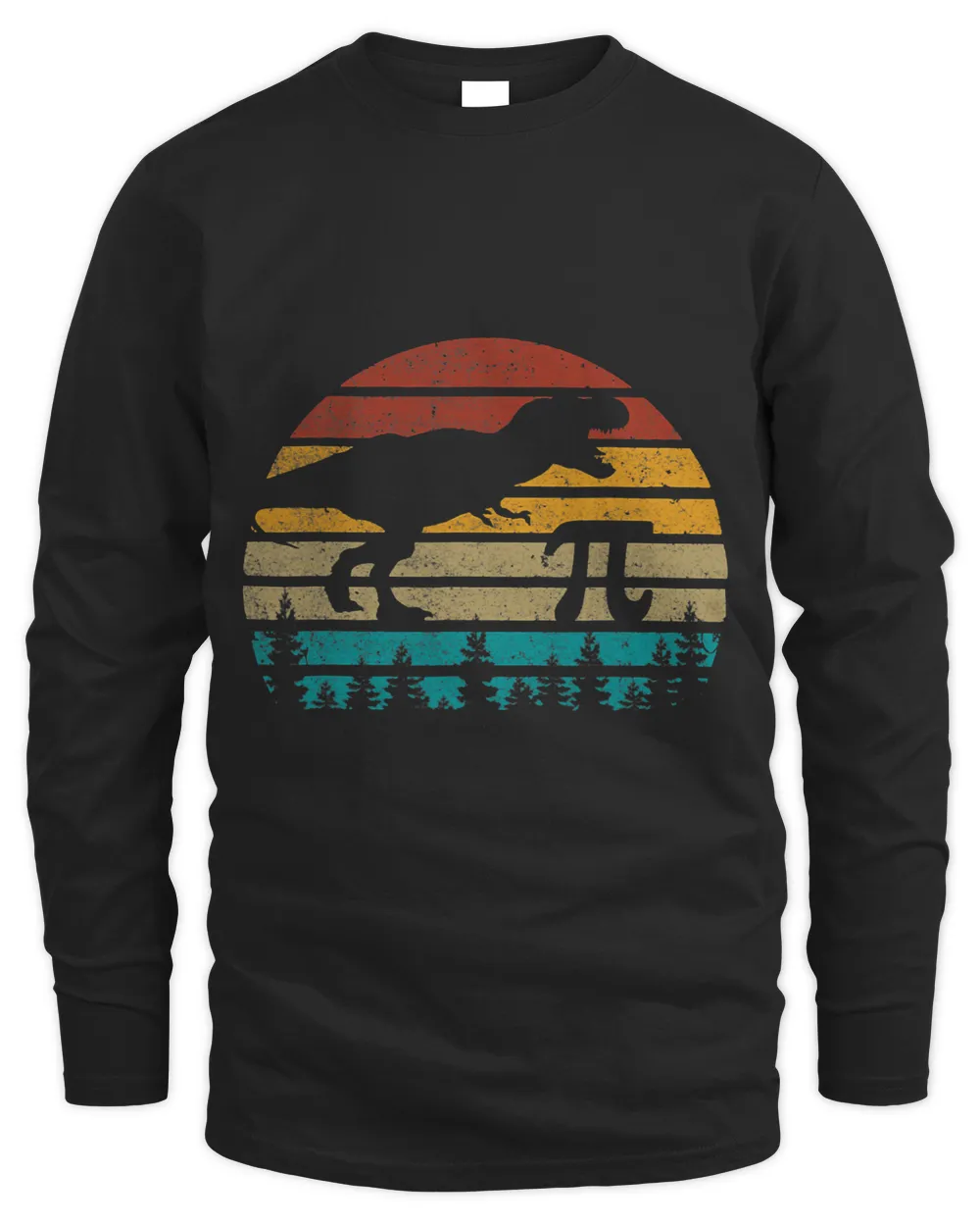 Retro Vintage Pi 3.14 Dinosaur silhouette Funny Pi Day Math_1