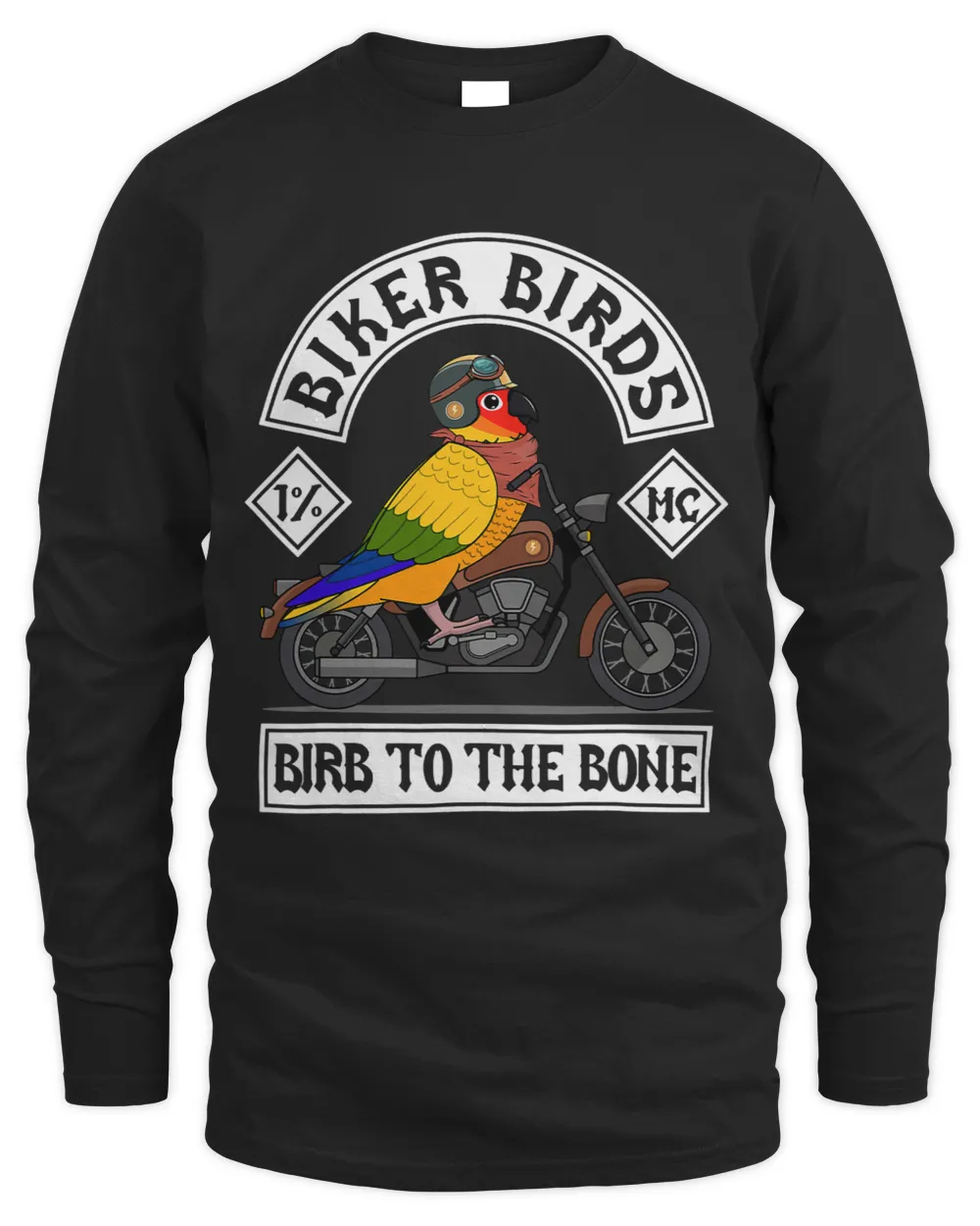 Biker Birds I Birb To The Bone I Sun Conure
