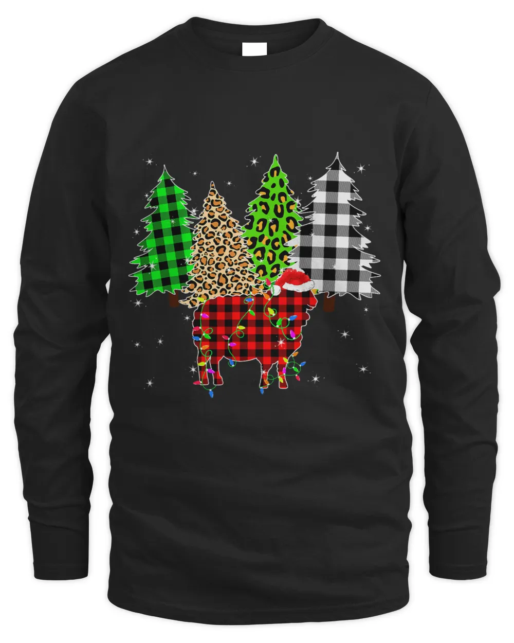 Sheep Lover Xmas Sheep Animals Christmas Buffalo Plaid Leopard 21