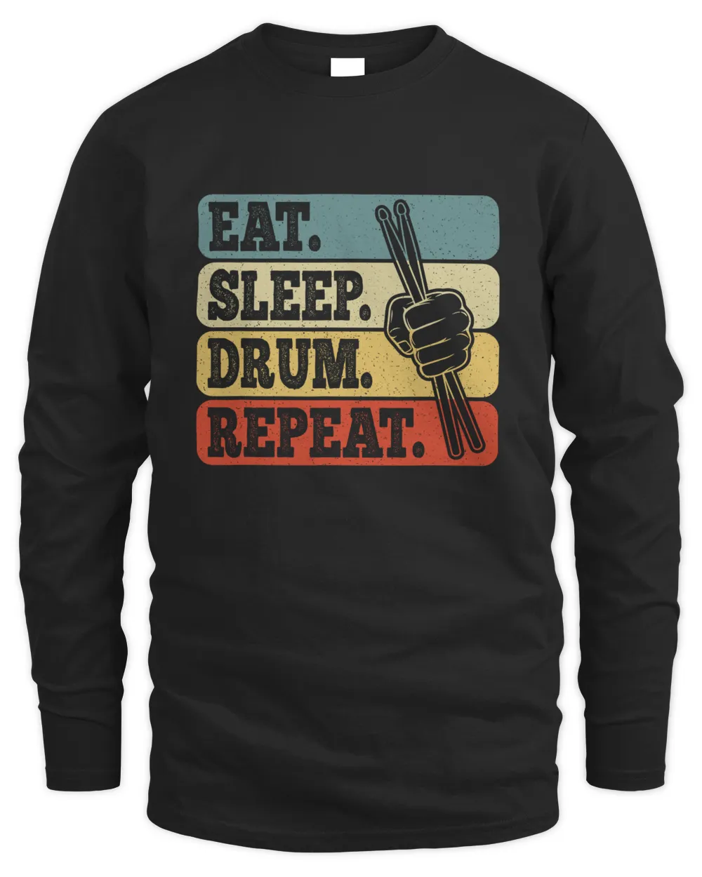 Eat Sleep Drum Repeat Men's Long Sleeved T-Shirt black s