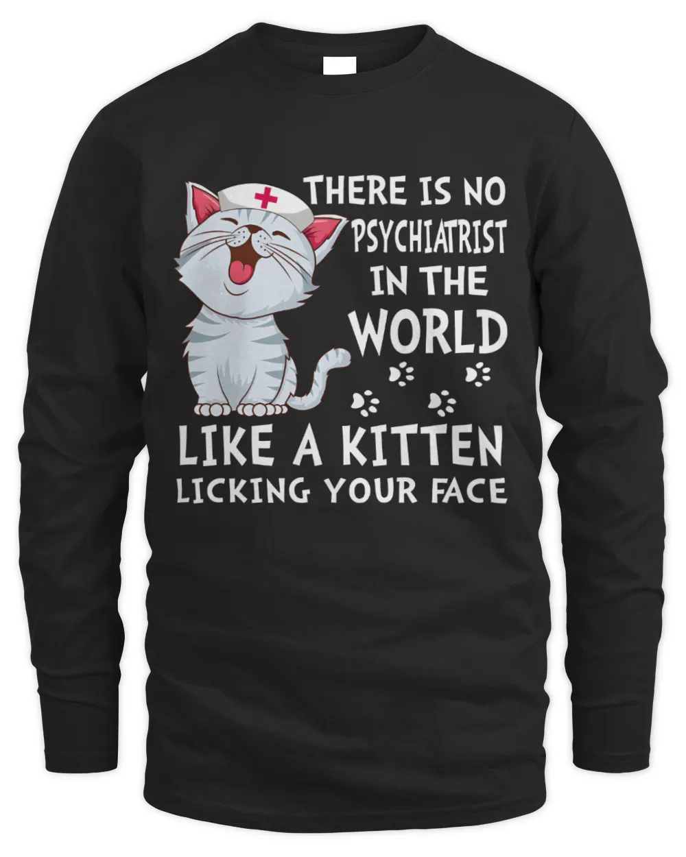 Kitten Licking Your Face Men's Long Sleeved T-Shirt black s