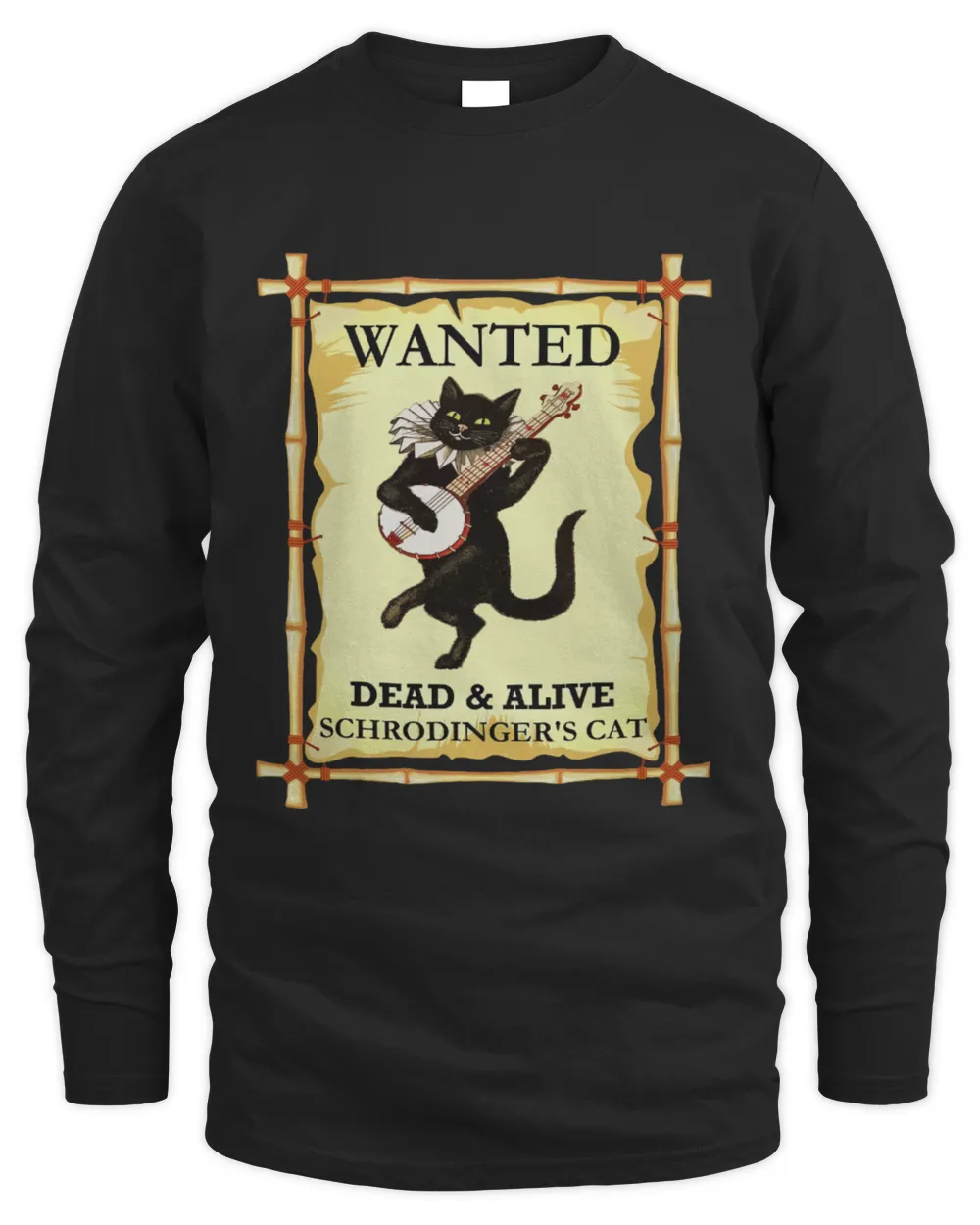 Schrodinger's Physics Cat Quantum Physicist Men's Long Sleeved T-Shirt black s