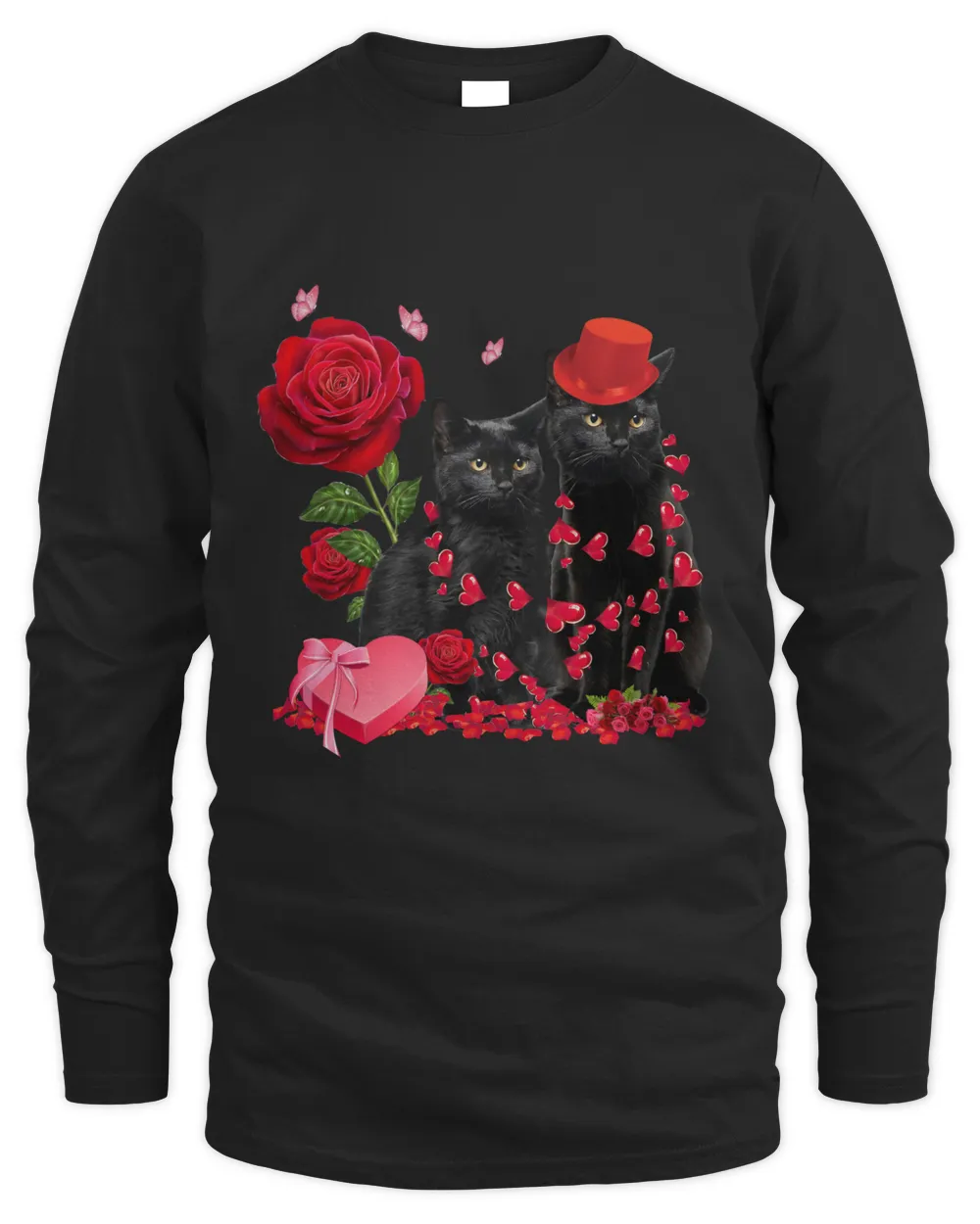 Cat Kitty Couple Black Cat With Rose Black Cat