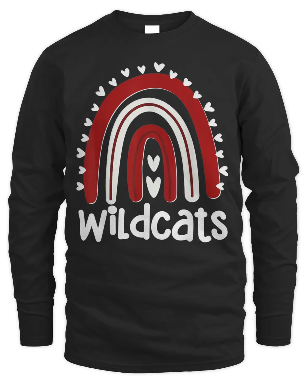 Wildcats School Hearts Rainbow Wildcat Sports Spirit Team Shirt