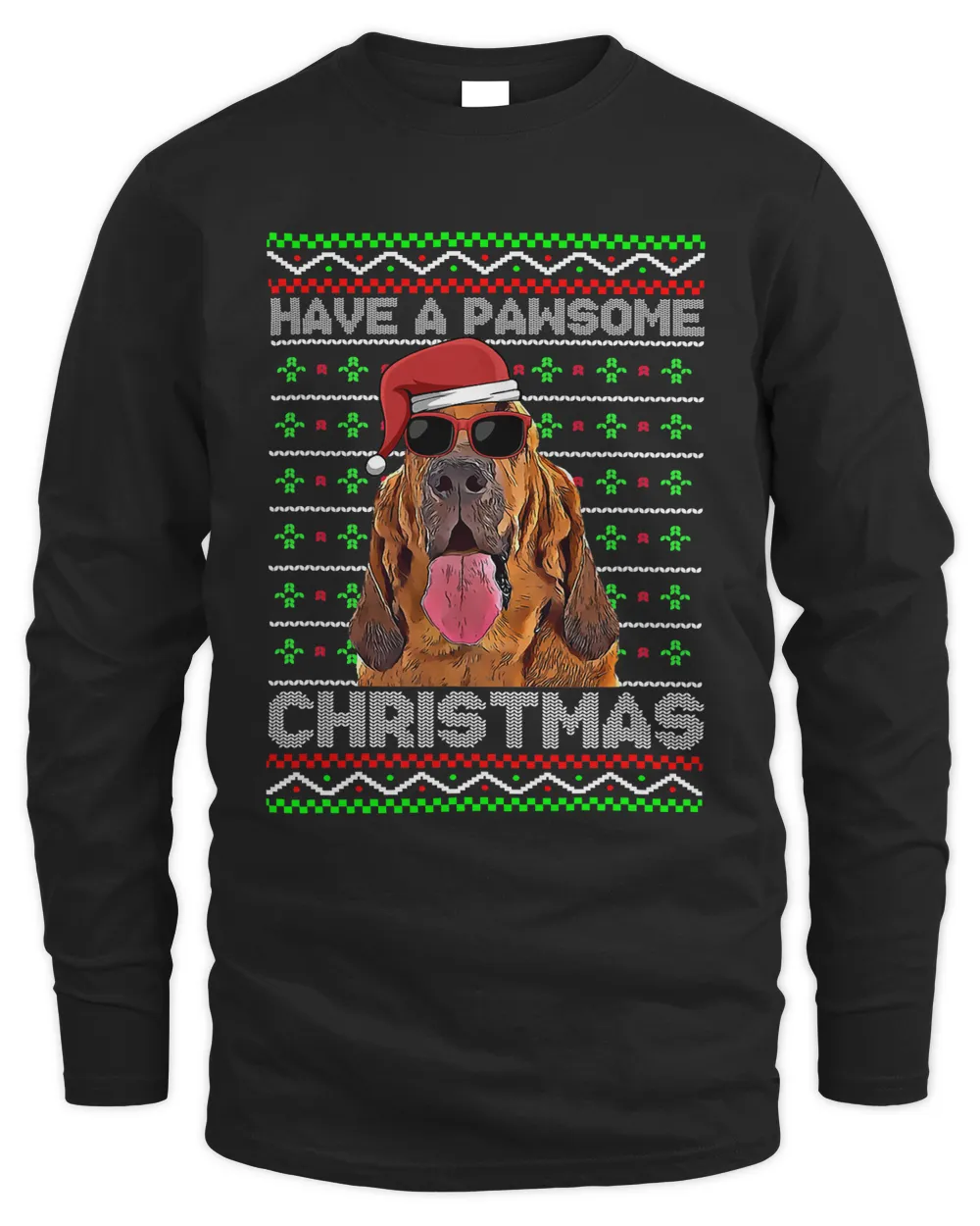 Bloodhound Dog Funny Pawsome Christmas281