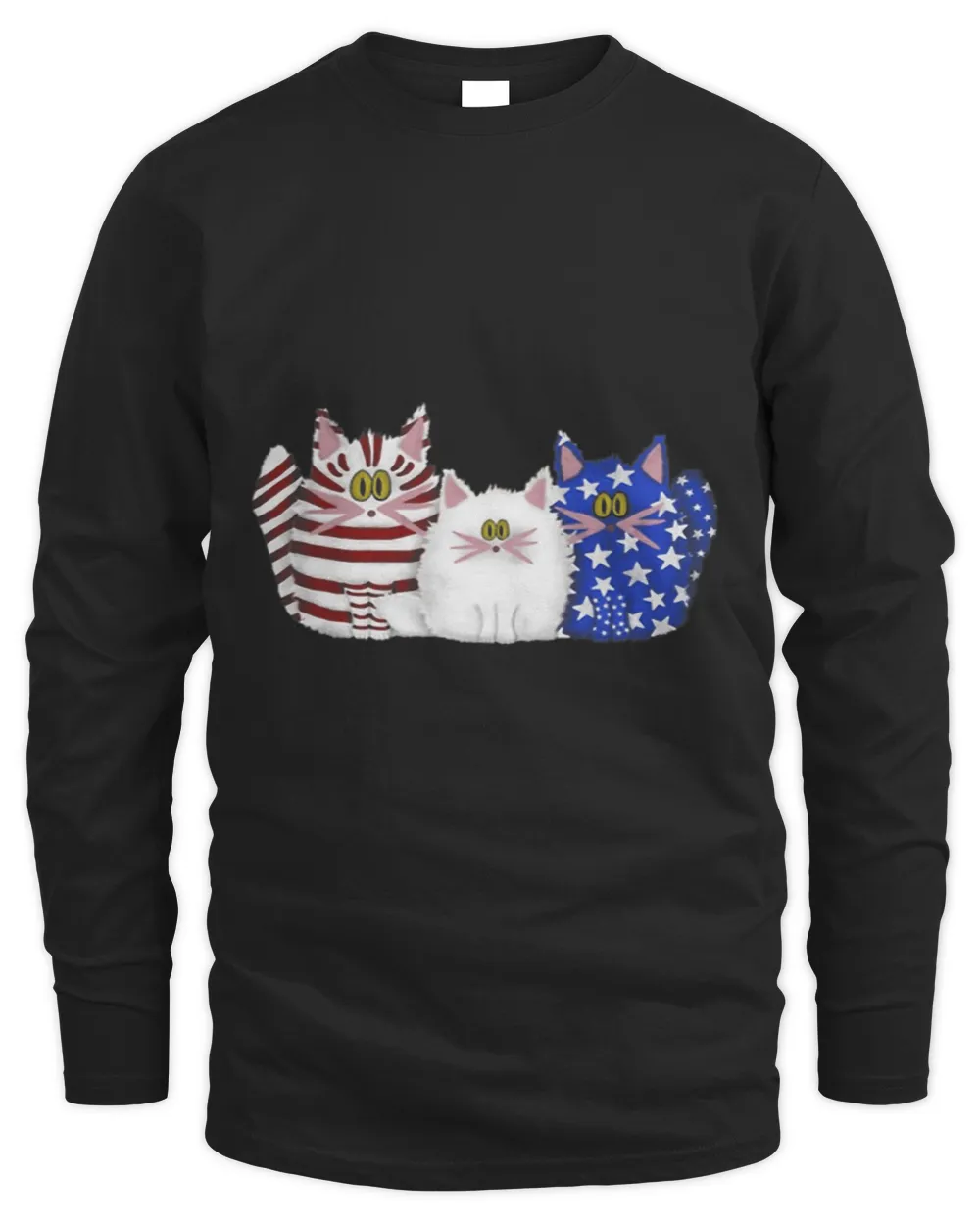 3 Cats Kitten American Flag 1