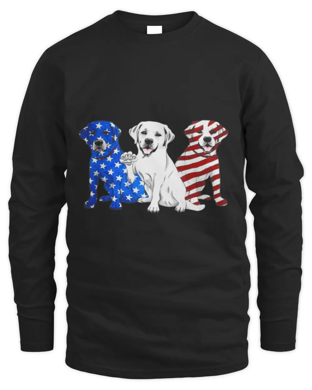 3 Dogs Labrador American Flag