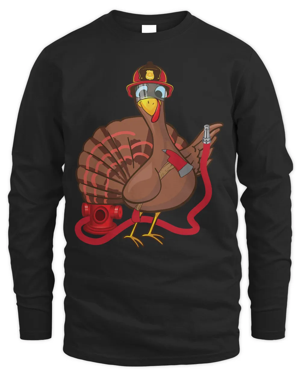 Thanksgiving Firefighter Turkey - Funny Feast Day Gift T-Shirt
