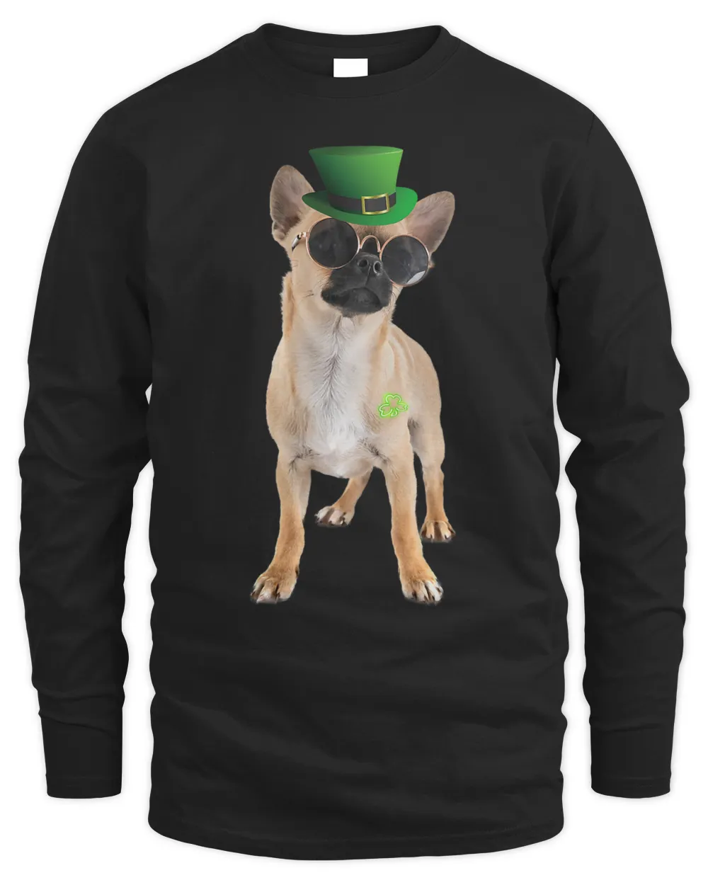 St Patricks Day Shirt Shamrock Saint Pattys Irish Chihuahua T-Shirt