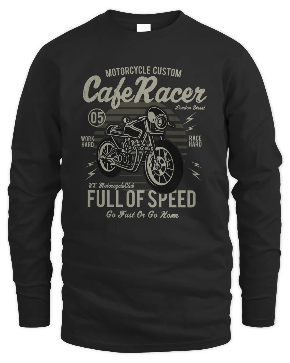 Motorcycle Custom Cafe Racer Men's Long Sleeved T-Shirt black s