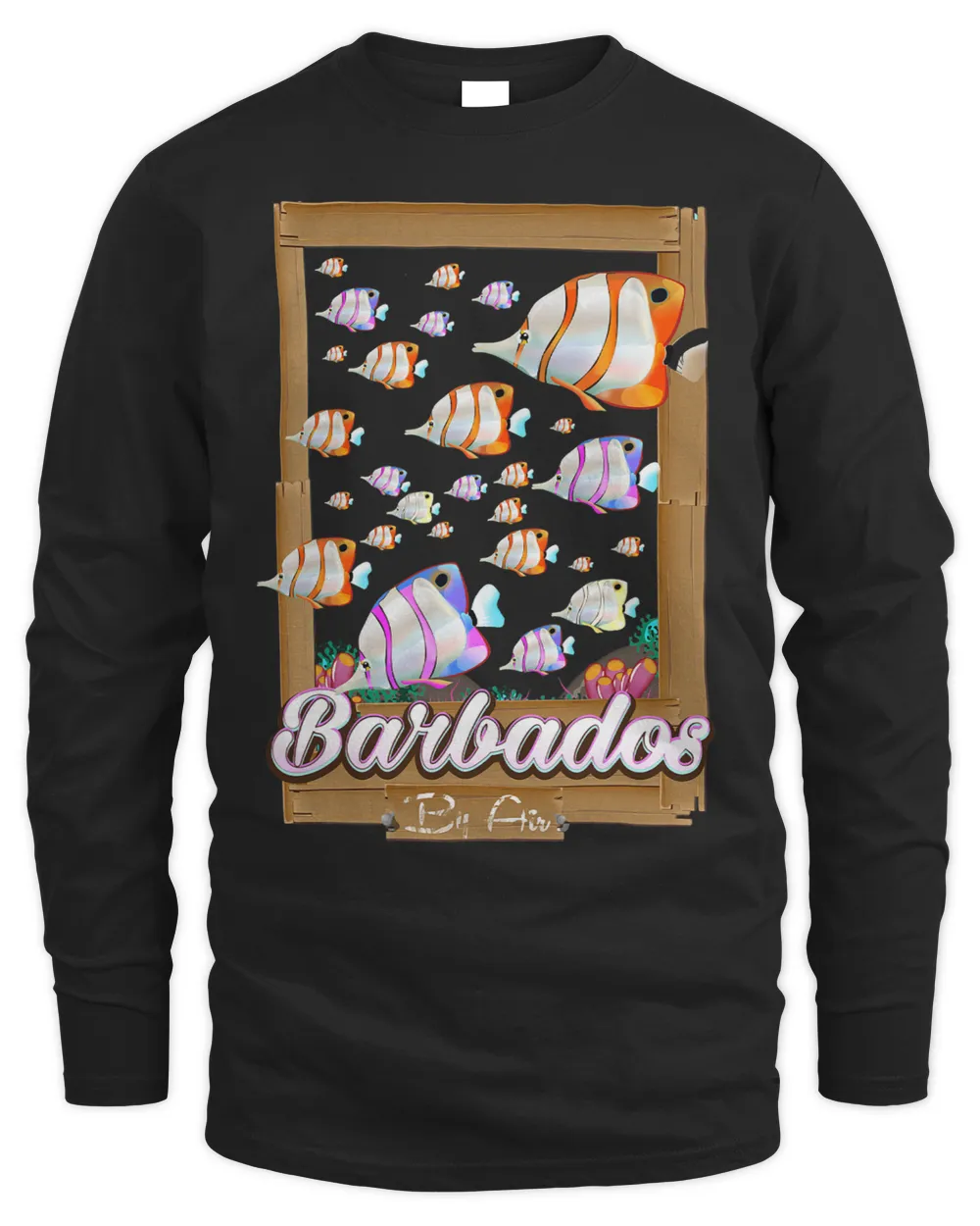 Barbados tropical fish travel poster