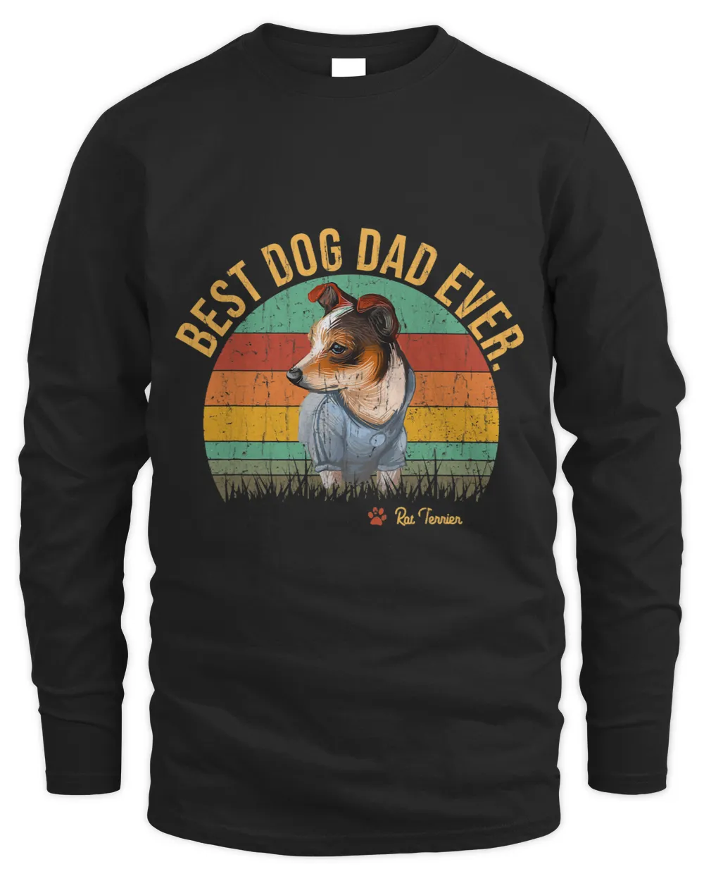 Vintage Best Rat Terrier Dad Ever Fathers Day Gift For Dog