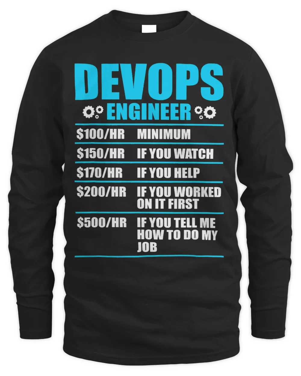 Sys admin and developer Design for a Cloud devops engineer 3 Men's Long Sleeved T-Shirt black s