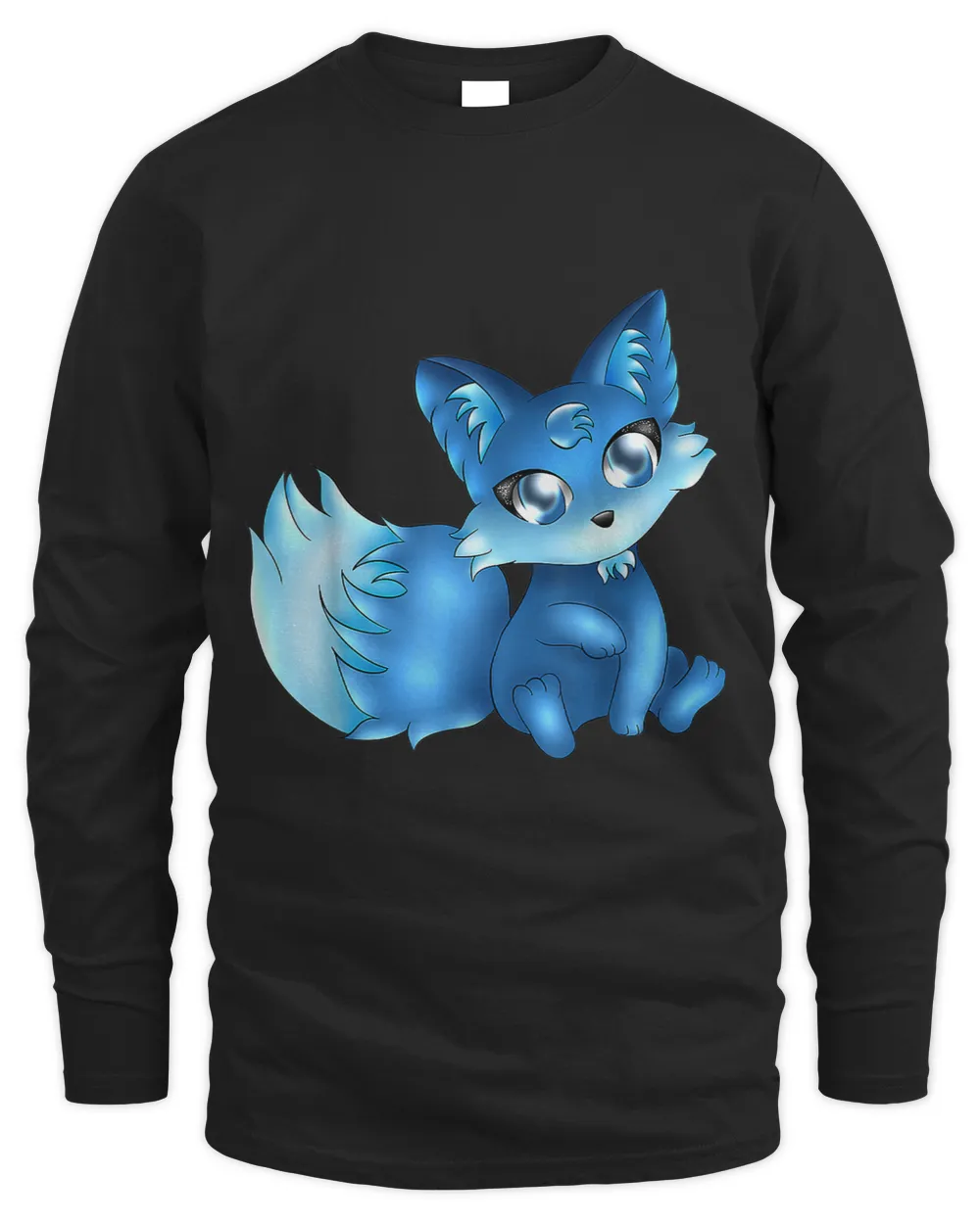 Cute Blue Sit Anime Fox Deutschland Geschenk