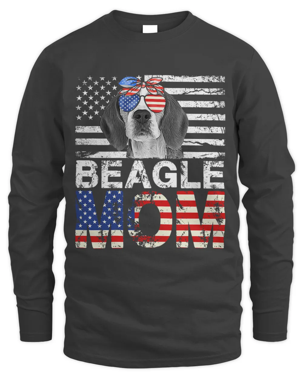 Womens Cool Beagle Mom USA Flag Patriotic Mothers Day