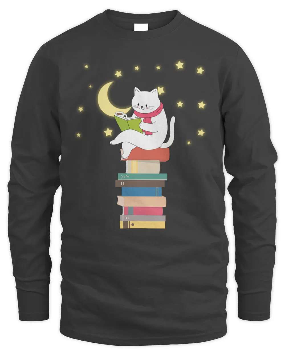Kittens, Cats, tea and books reading by moonlight T-Shirt