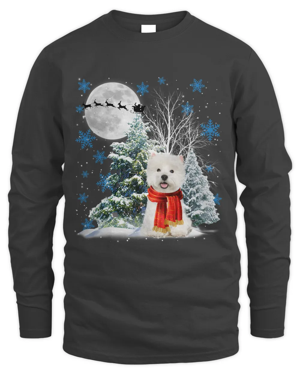 Westie Under Moonlight Snow Christmas Pajama 47