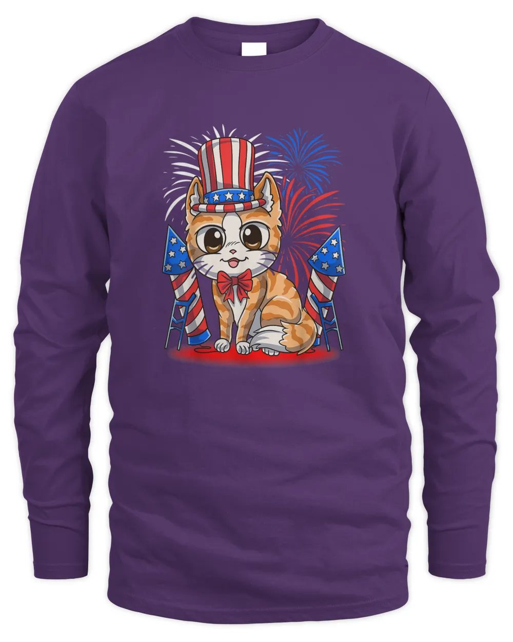 4th of July Patriotic Cat Funny American Flag Meowica Cute_1