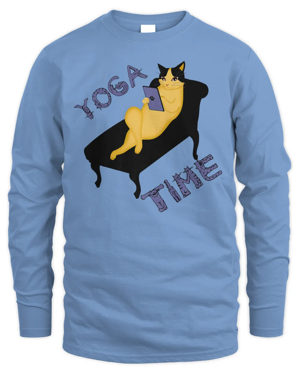 Yoga time yoga time cat with smartphone T-Shirt