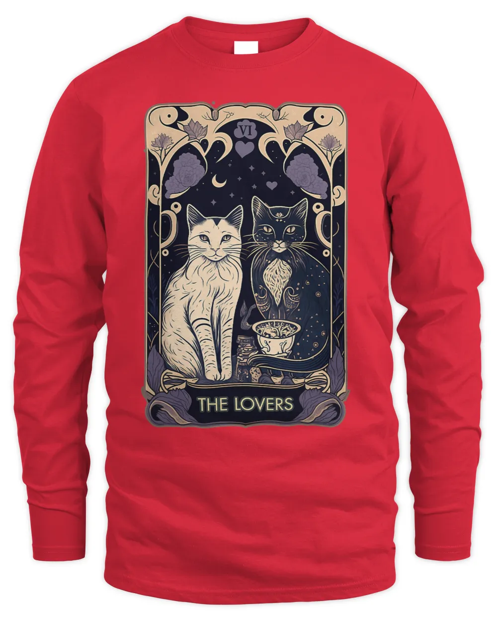 Cute Cat The Lovers Tarot Card Cat Tarot Card Graphic