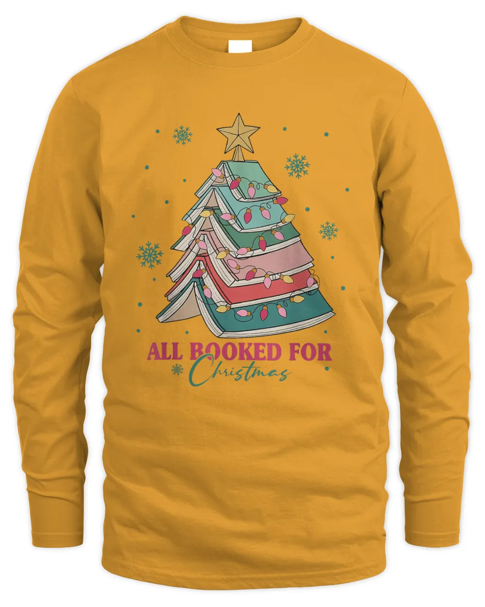 Christmas Book Tree Retro All Booked for Christmas Women T-Shirt