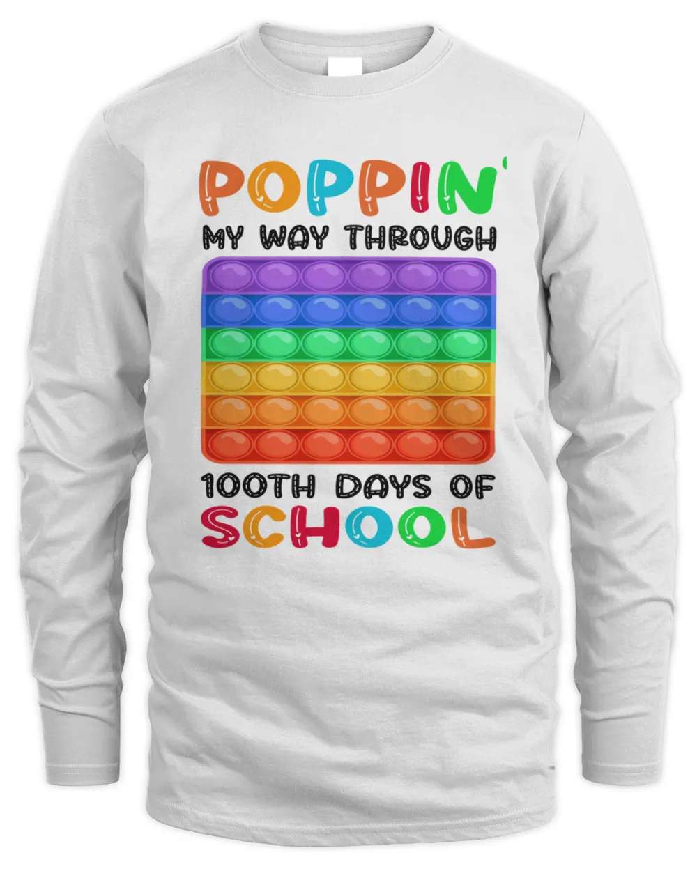 funny POPPIN MY WAY THROUGH TH DAYS OF SCHOOL POP IT STRESS RELIEVING  FOR girl AND boy  men and women T-Shirt