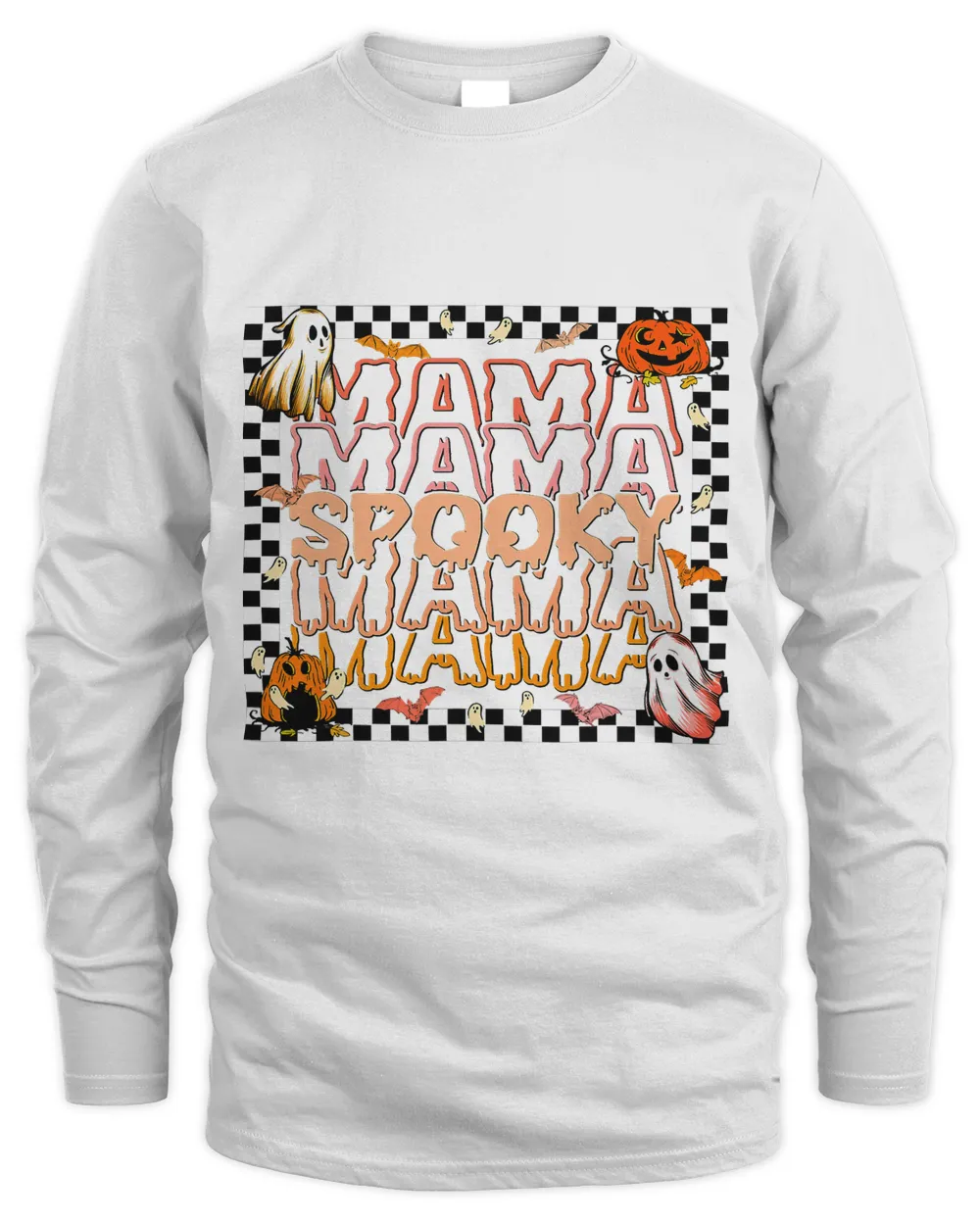 Groovy Spooky Mama Retro Halloween Ghost Witchy Spooky Mom78