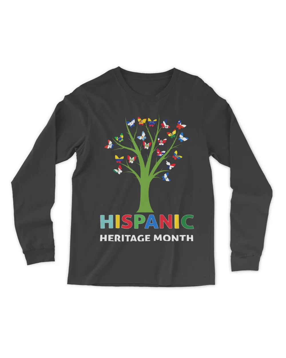 National Hispanic Heritage Month Butterfly Tree Roots Latino T-Shirt