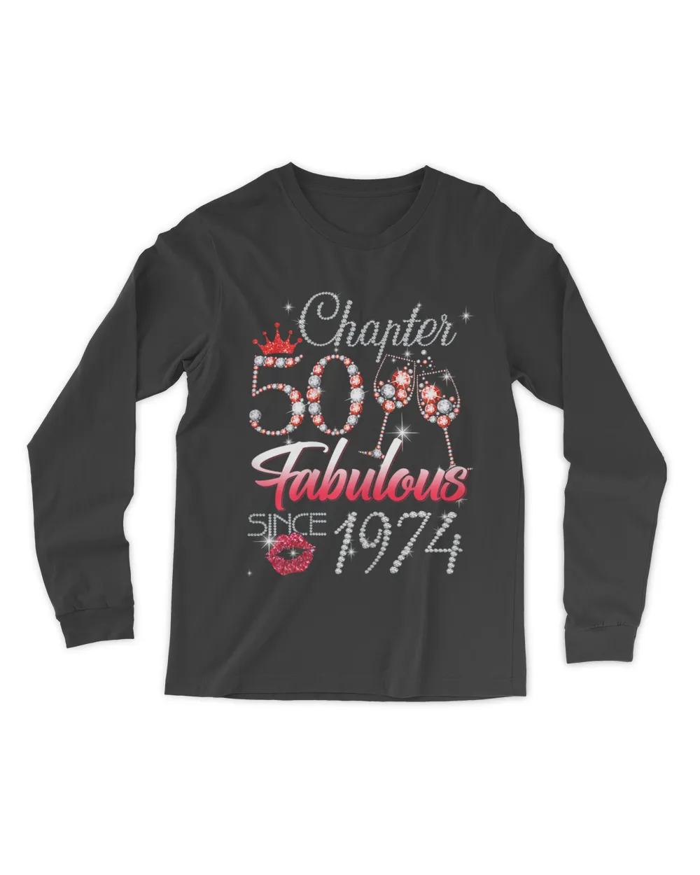 Chapter 50 Fabulous Since 1974 50th Birthday Queen Diamond T-Shirt