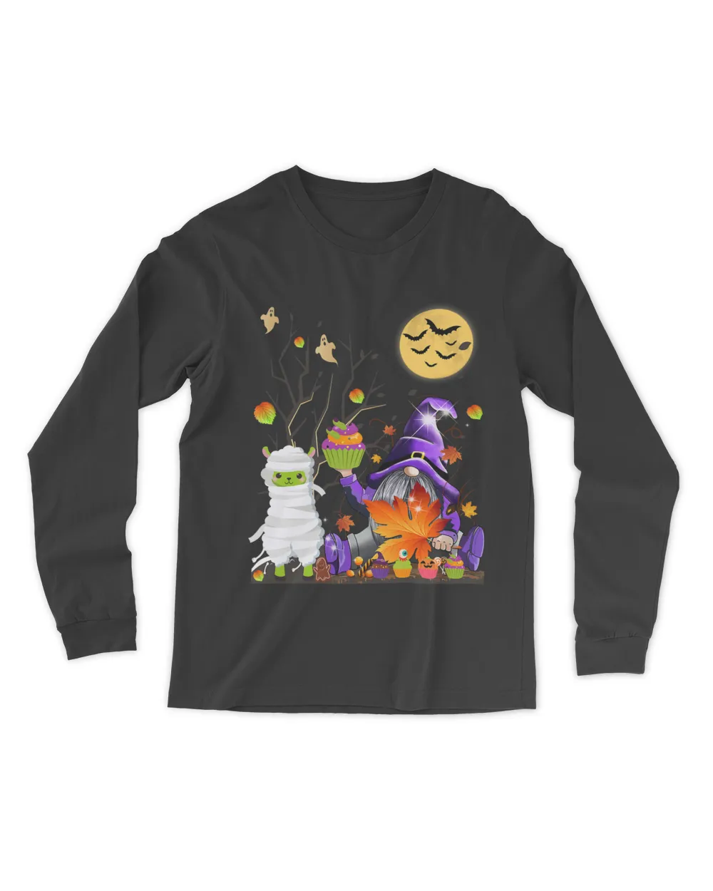 Happy Llamaween Funny Halloween Witch Gnome Kids Boys Girls