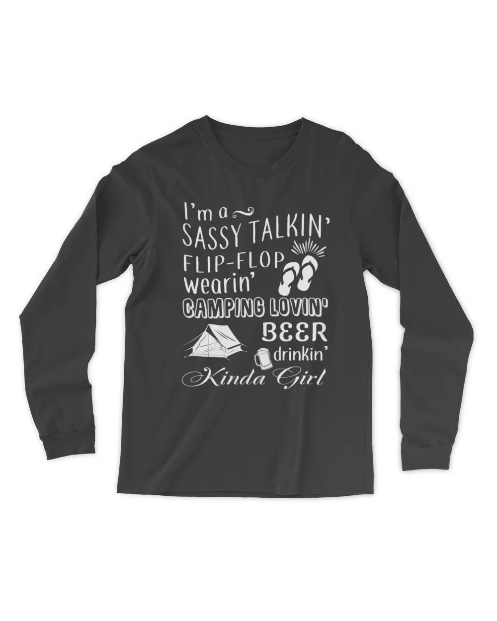 Camping - Beer- Flip Flop Men's Long Sleeved T-Shirt black s
