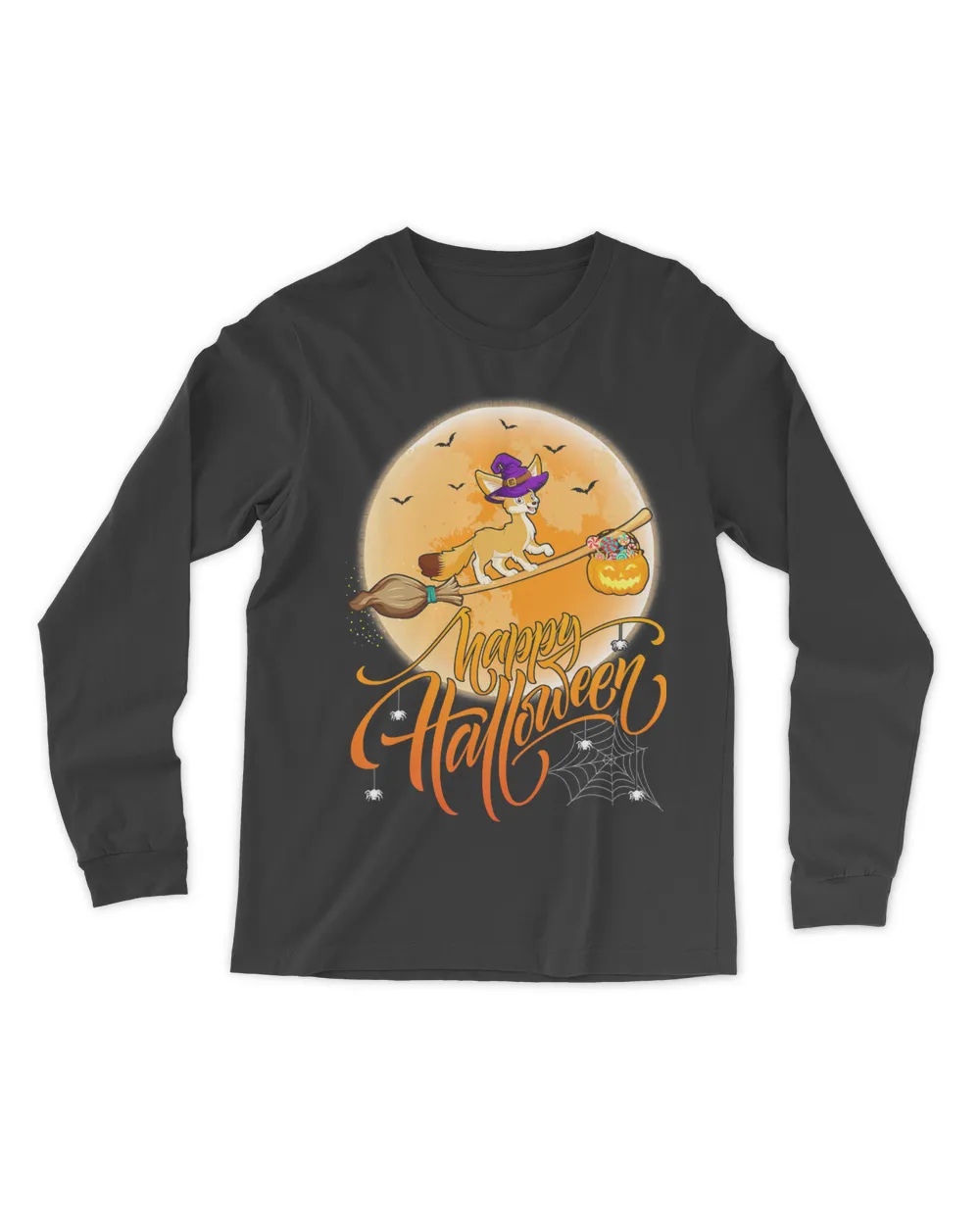 Fennec Fox Ride Witch Shotgun Funny Fennec Fox Halloween T-Shirt