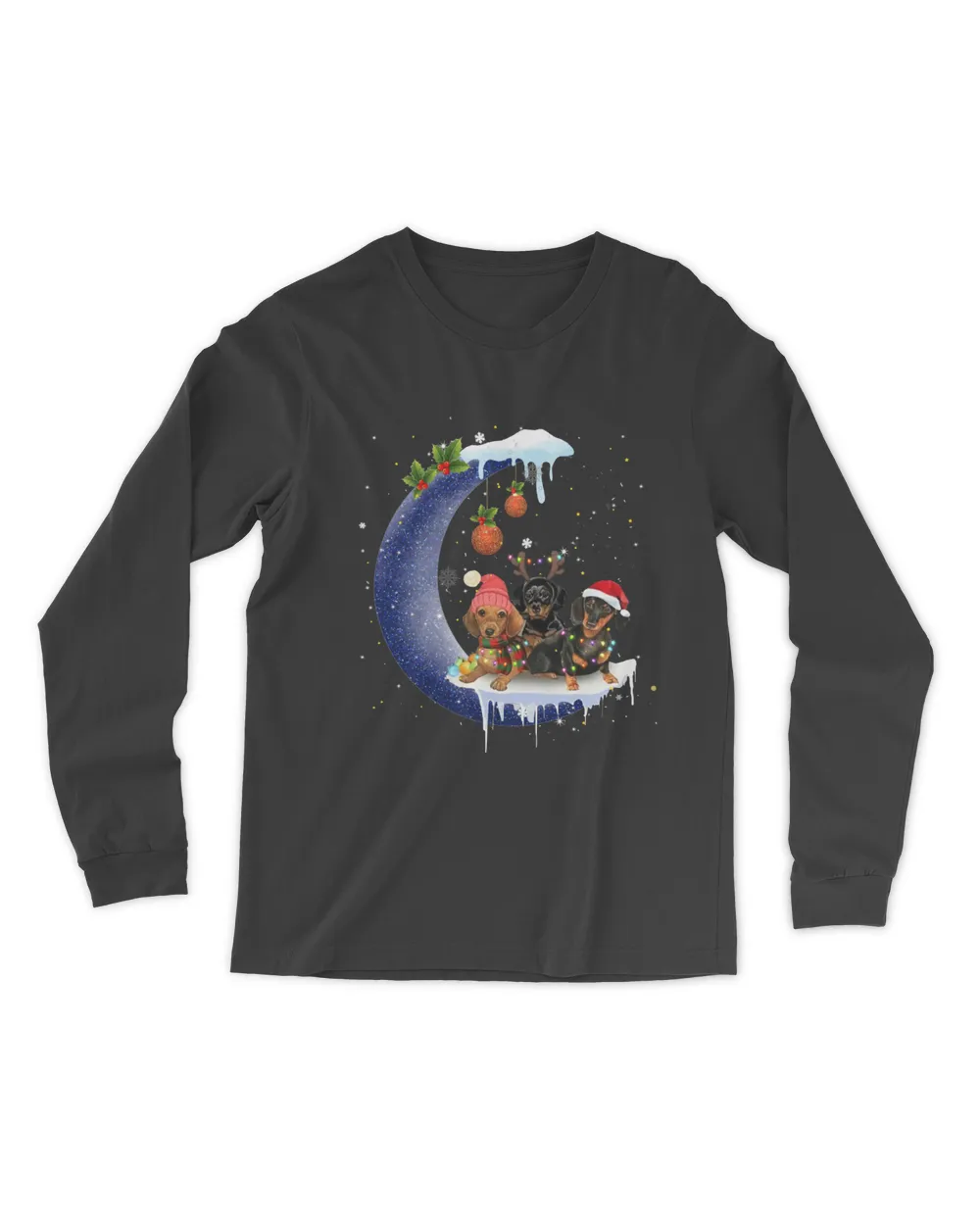 Dachshund Dog Blue Moon Christmas Santa Hat Dog Lover