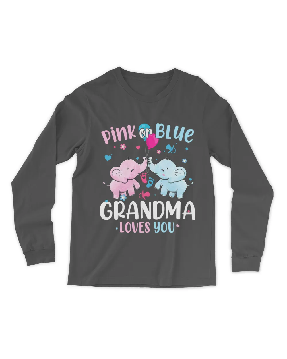 Pink or Blue Grandma Loves You Gender Reveal Elephant