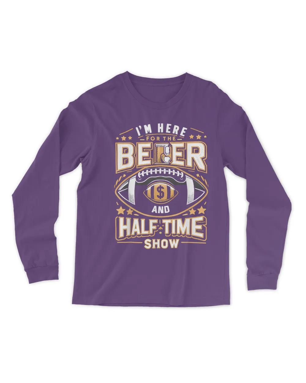 Funny Football I'm just here for the beer and halftime show T-Shirt