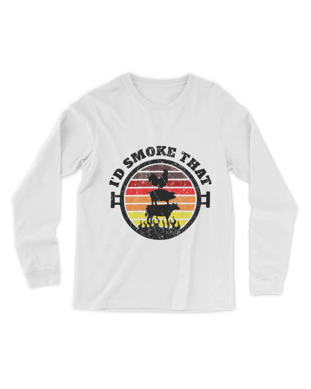 Mens Funny Id Smoke That Vintage BBQ Grilling Meat