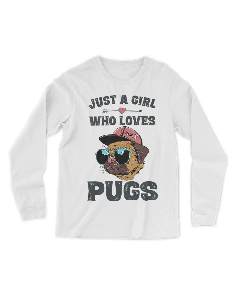Just A Girl Who Loves Pugs Tshirt Funny Pug Lover Gift Girls