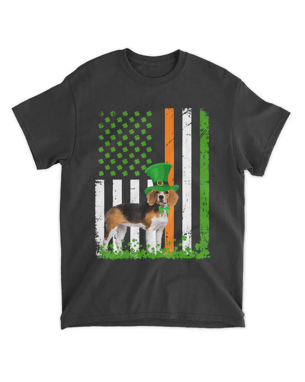 beagle saint patricks day dogs lover american flag Unisex Standard T-Shirt black s