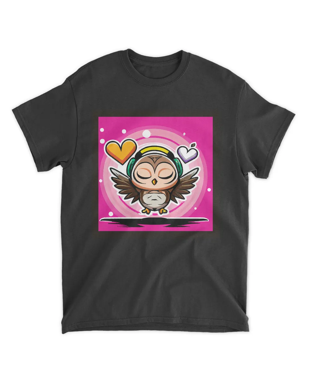 Anime Chibi Kawaii Owl Wearing Headphones