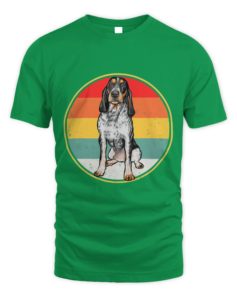 Vintage Retro Sunset Bluetick Coonhound Dog T-Shirt